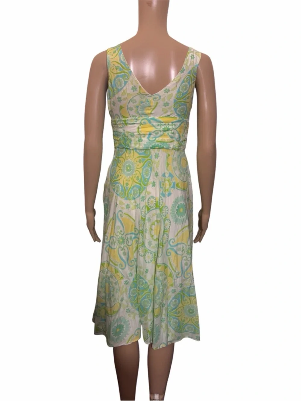 Vintage Lilly Pulitzer Fountain of Youth Floral Midi Dress Green Yellow Petite - Picture 3 of 8